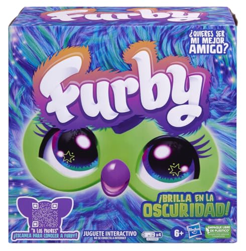 Furby Galaxy Edition Juguete de Peluche Interactivo, Incluye 15 Accesorios de Moda, Brilla en la Oscuridad, Habla, Canta y se Ilumina para niños y niñas, + 6 años