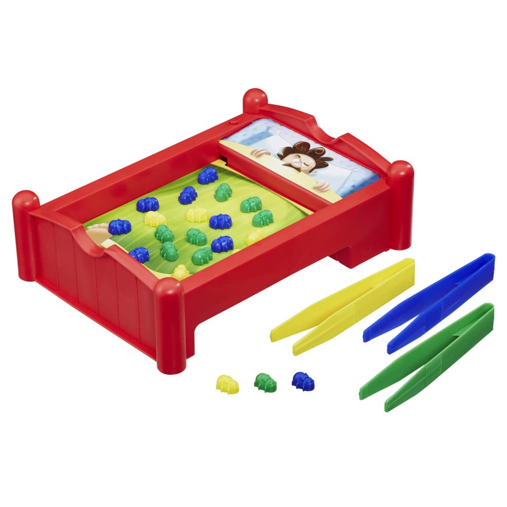 Hasbro Gaming Pulgas Locas - Juego de Mesa con 1 Tablero, 36 Piezas de Colores y 3 Pinzas para 2 o 3 Jugadores a Partir de 4 años