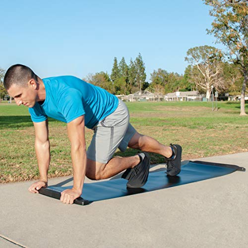 Tapete de Deslizamiento ProSourceFit Negro con Tope para Ejercicios en Casa y Entrenamiento Deportivo