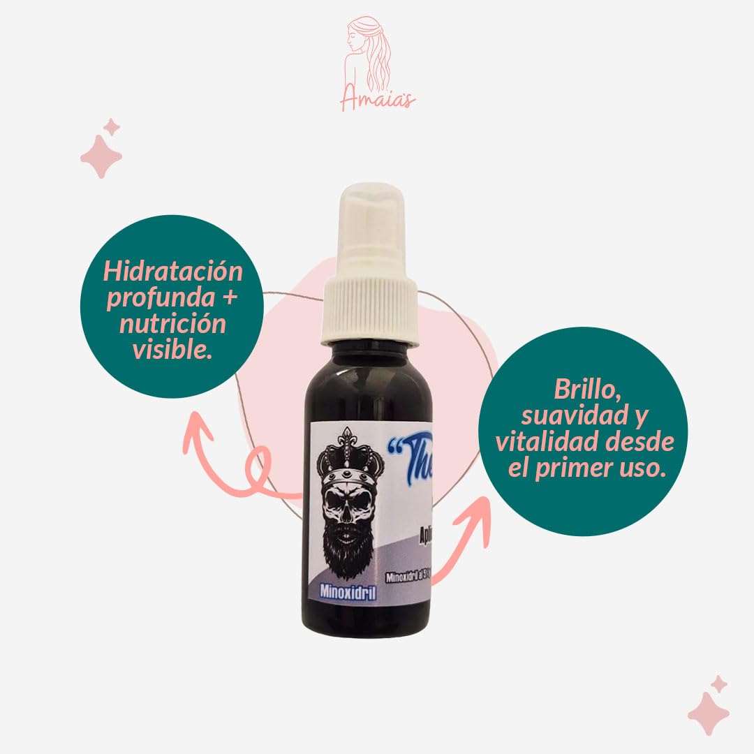 Kit Crecimiento Capilar Amaia's Rojo con Shampoo Rapunzel, Minoxidil 5% y Sérum de Argán y Macadamia