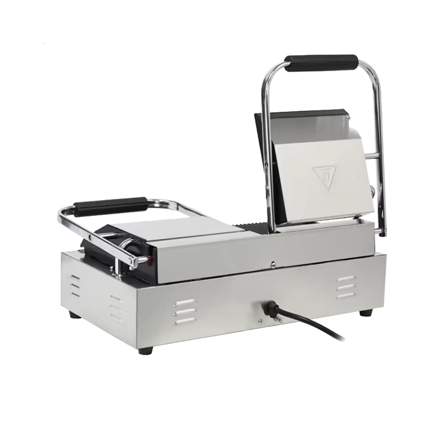 Prensa Comercial Panini Eléctrica Panini con Parrilla Ranurada y Doble Superficie Lisa