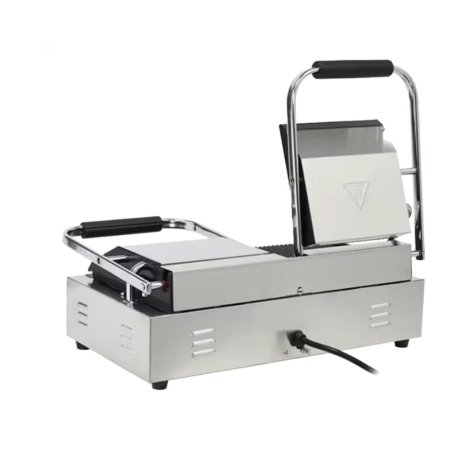Prensa Comercial Panini Eléctrica Panini con Parrilla Ranurada y Doble Superficie Lisa