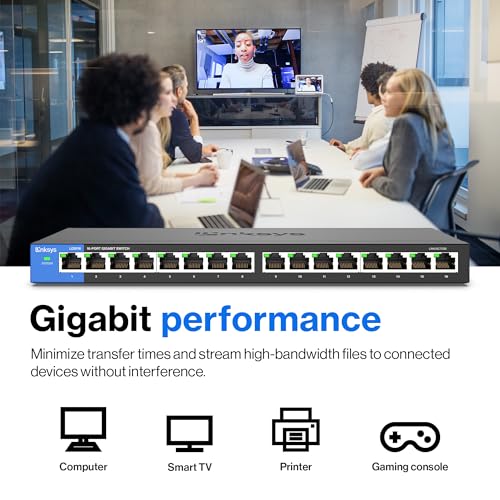 Linksys LGS116 Switch Gigabit Ethernet (10/100/1000) Negro - Switch de Red (Gigabit Ethernet (10/100/1000))
