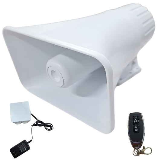 Clicklife - Sirena Alarma Vecinal 30W con 1 Control Remoto Sonido Potente de 100 m (229 dB) | Seguridad para Casa Negocio Escuela Fácil de Instalar Resistente al Clima con Frecuencia de 433 MHz