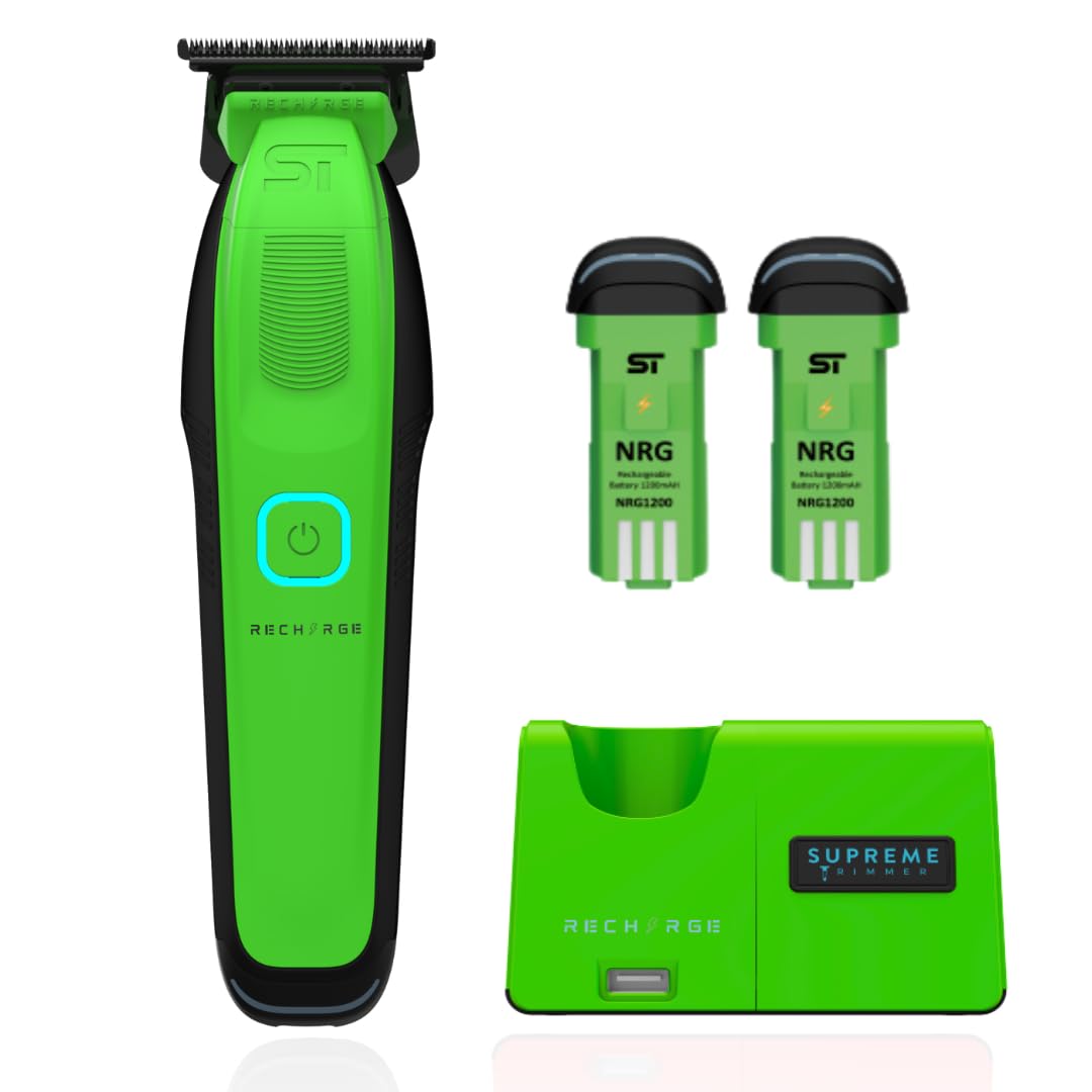 Recortadora Profesional Supreme Trimmer Negra Motor Fuerte con Baterías Extraíbles para Barberos