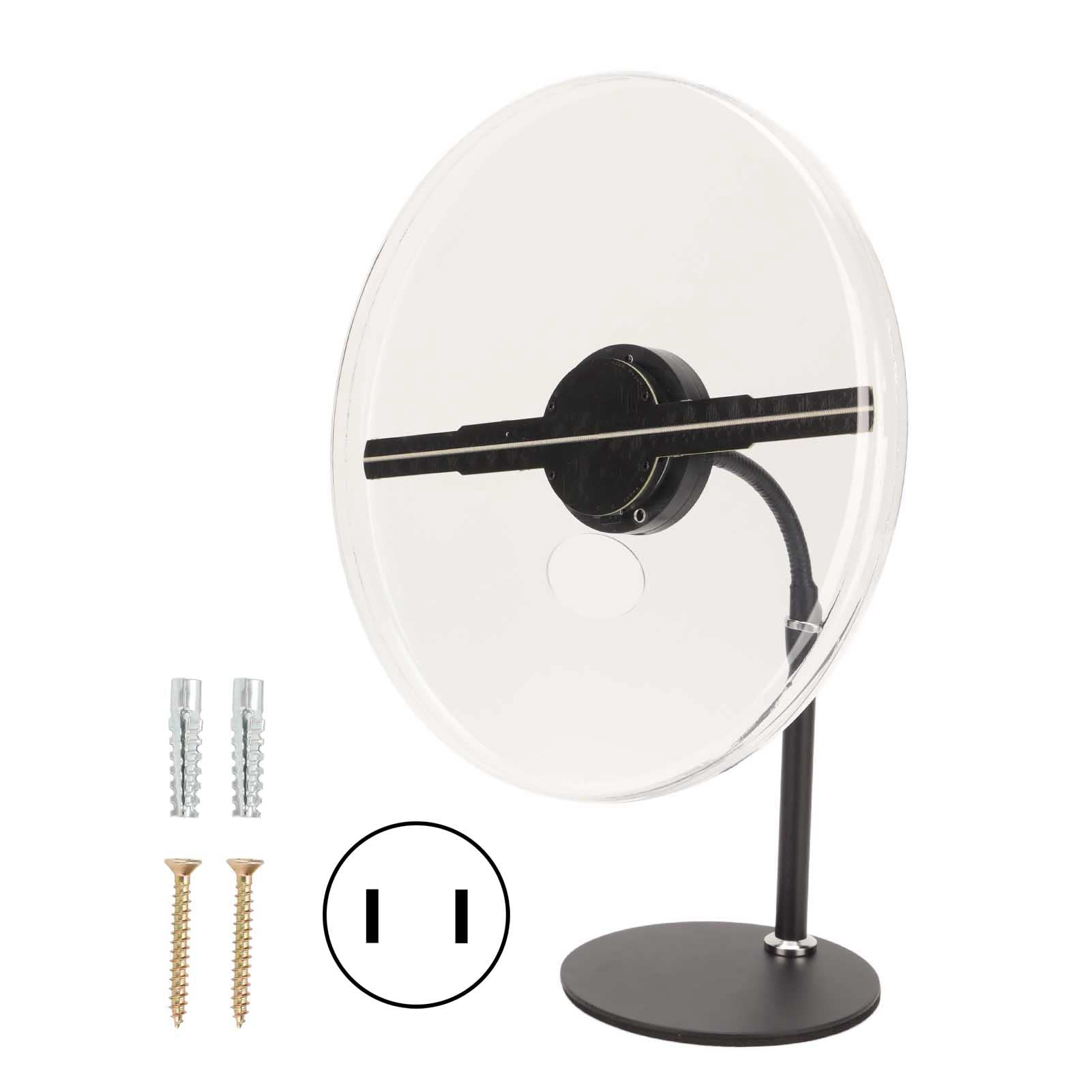 FOFY Ventilador de Exhibición de Publicidad de Holograma, Ventilador de Gota LED 3D 256 para Proyector Holográfico de Escritorio de Centro Comercial (Enchufe de EE. UU.)
