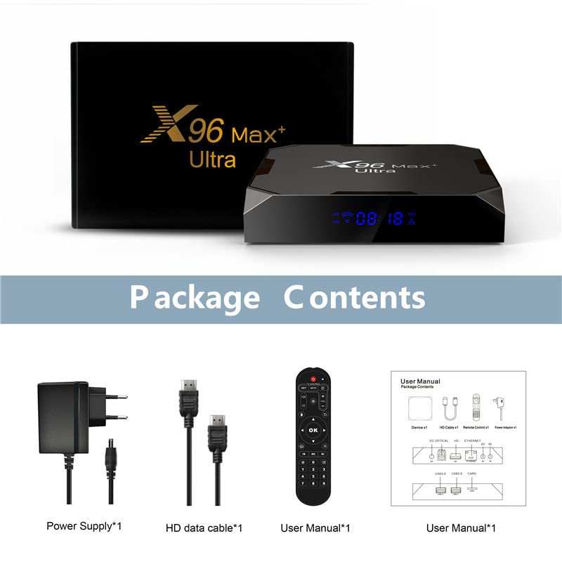 TV Box X96 MAX Plus Ultra Amlogic S905X4 Negro Compatible con AV1 y HDR