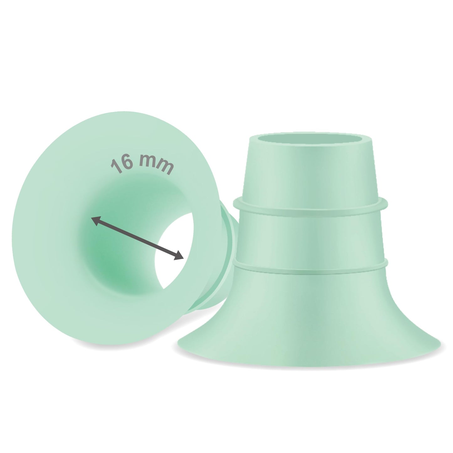 Inserto de embudo Maymom de 16 mm compatible con extractores Medela/Spectra/Elvie/momcozy/tsrete/Willow/Motif Luna/Ameda MYA y embudos de 24 mm. Reduce el túnel del pezón de 24 mm a 16 mm