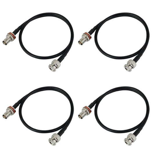 RK Antenna Extension Cable with BNC and Bulkhead Connector for Wireless Microphone Combination System, Lenght 20‘’ (4 Pack)