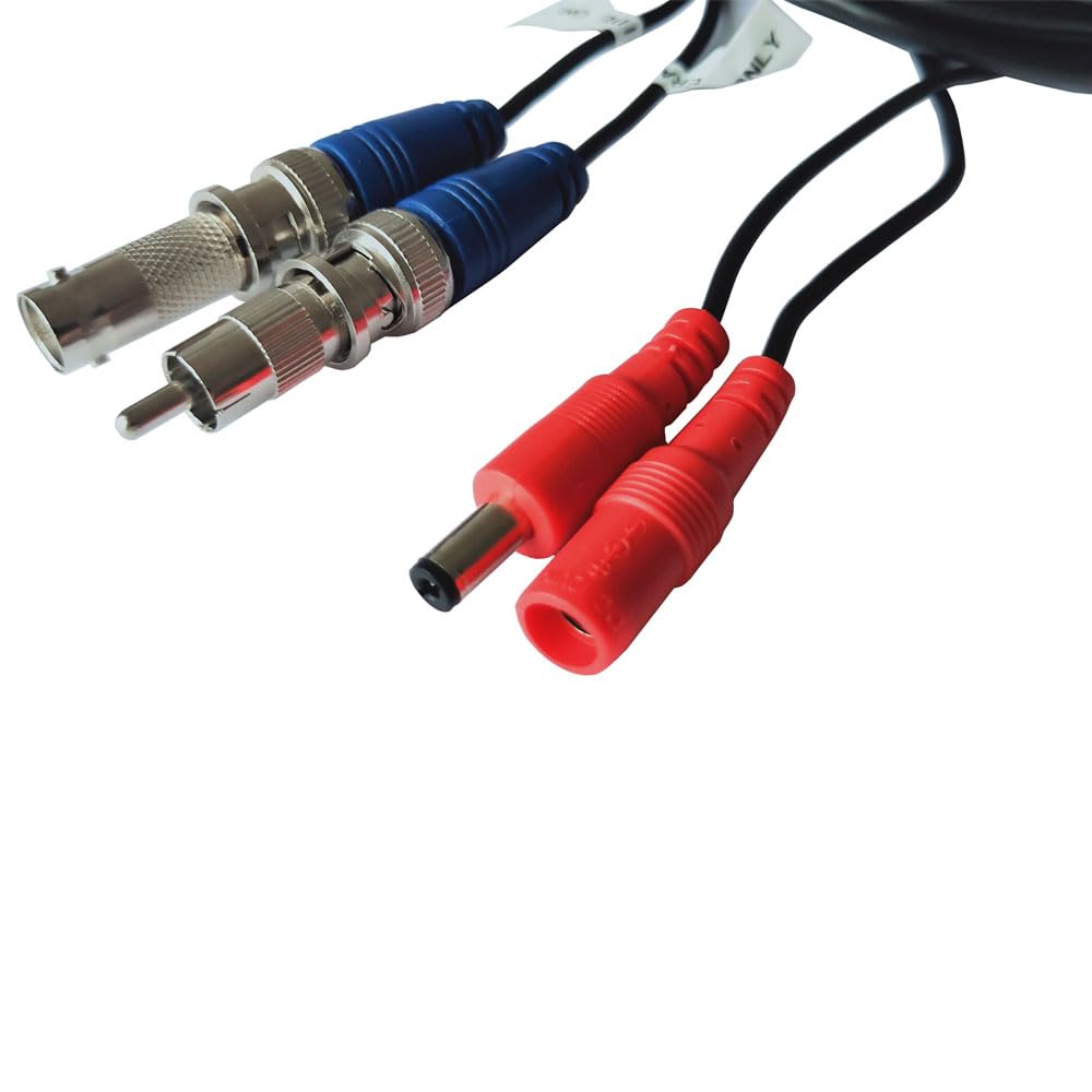 Yuarisx - Paquete de 2 cables de alimentación de video todo en uno de 100 pies, cable de seguridad para cámara de seguridad BNC, cable de vigilancia para instalación de sistema DVR de seguridad CCTV