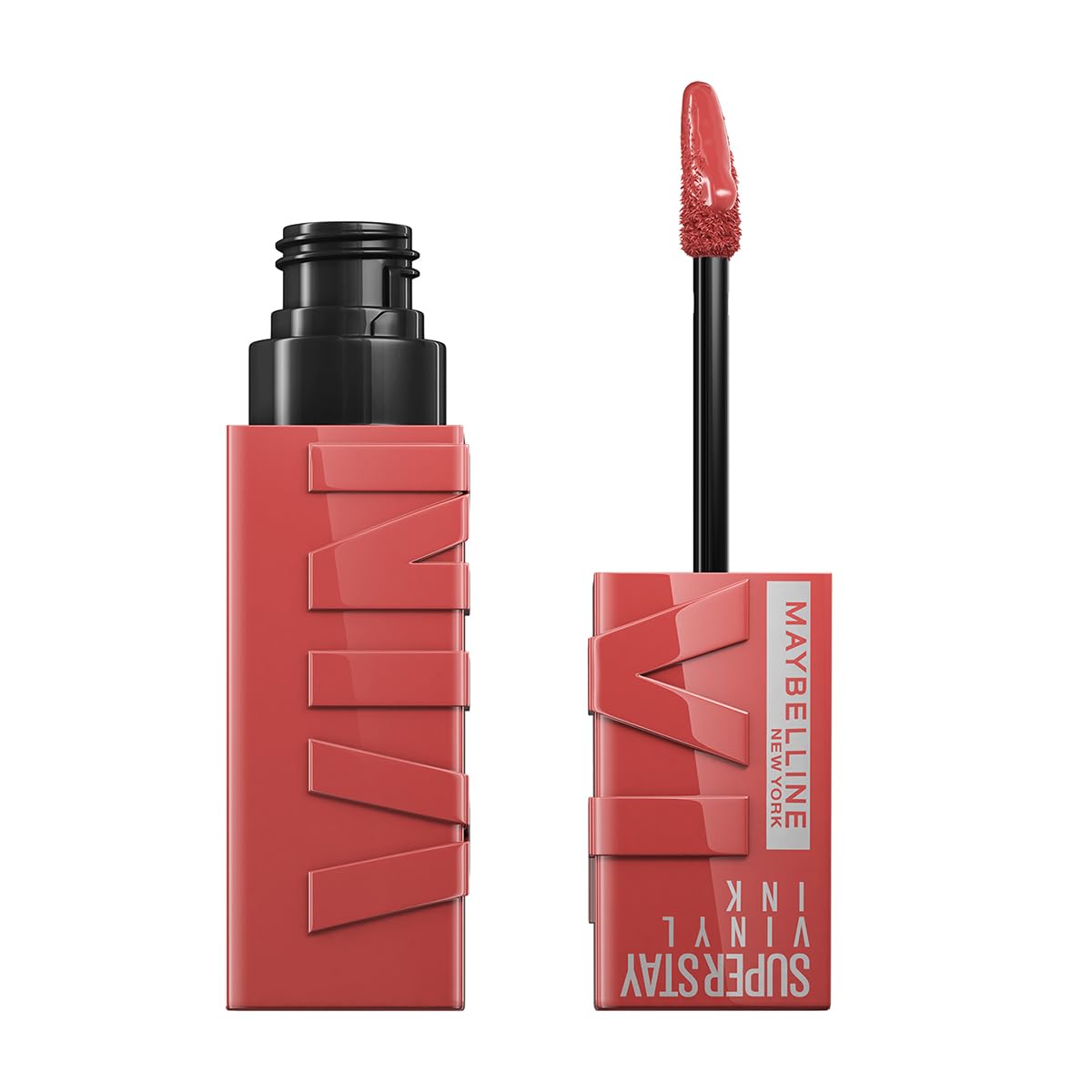 Maybelline Labial líquido brillante de larga duración, Superstay Vinyl Ink tono Peachy 15, 4.2ml