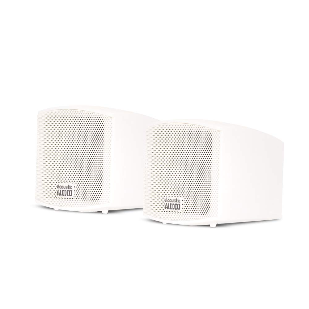 Acoustic Audio AA321W Surround Bocinas, White, Set of 2