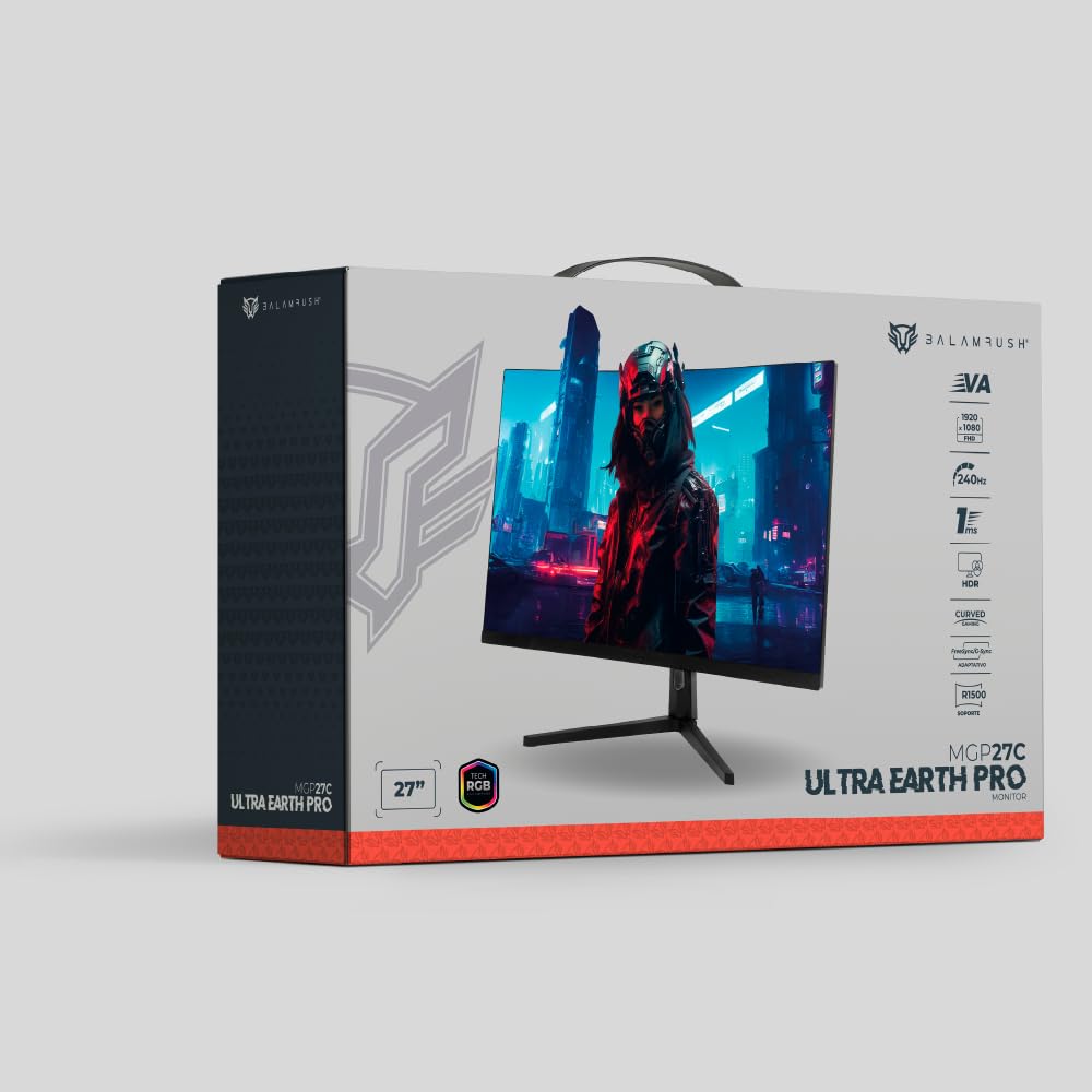 Monitor Gamer Ultra Earth Pro 27 Pulgadas Negro Curvo FHD 240Hz 1ms MGP27C VA