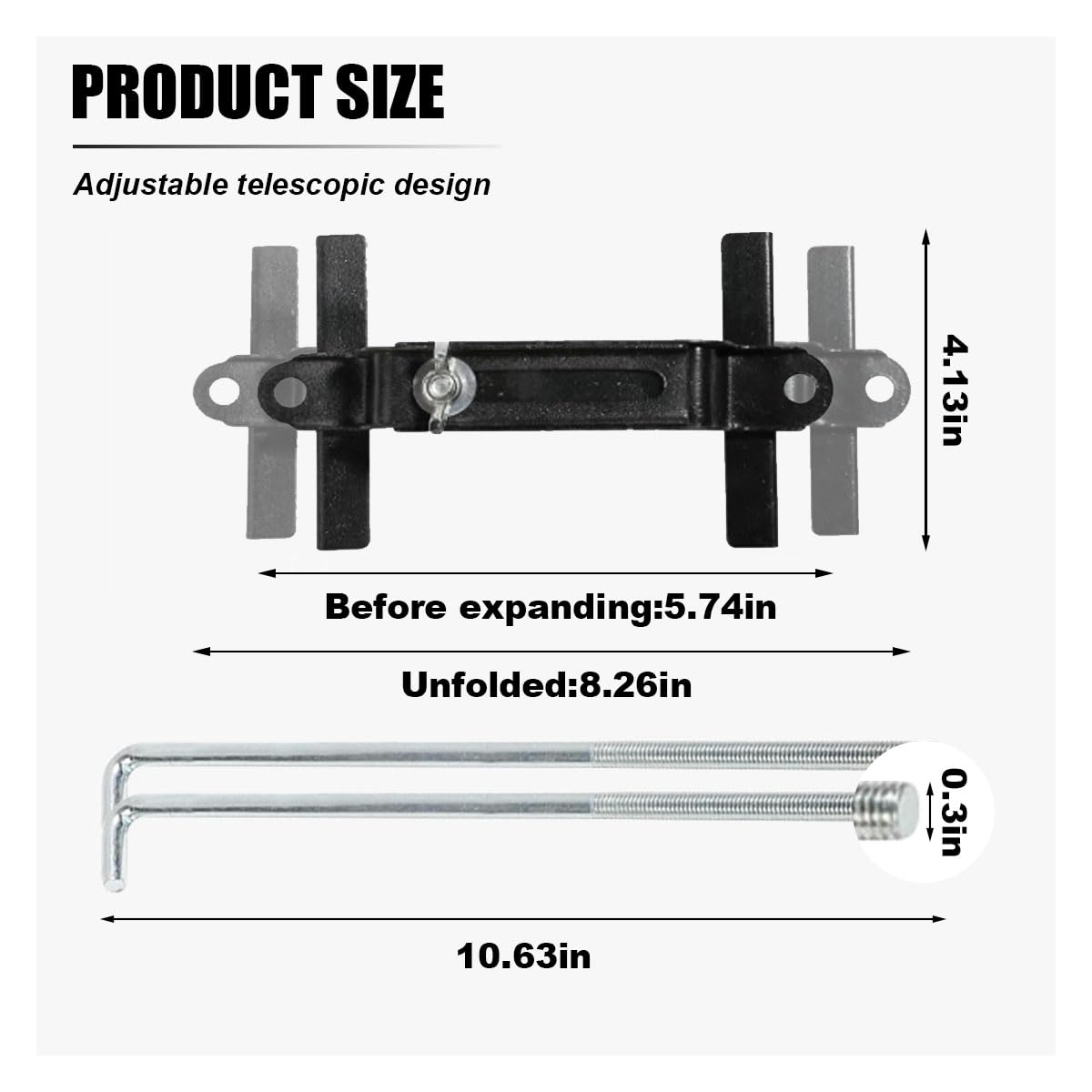 Kit de sujeción de batería de coche, soporte ajustable para amarre de batería, barra transversal universal de batería con tornillo J, soporte de sujeción de batería automático, kit de soporte de