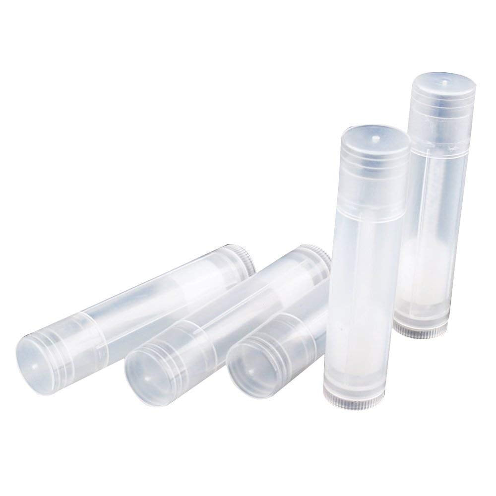 Tubo de Contenedor de Bálsamo Labial con Lápiz Labial Blanco 5 ml 100pcs Claro