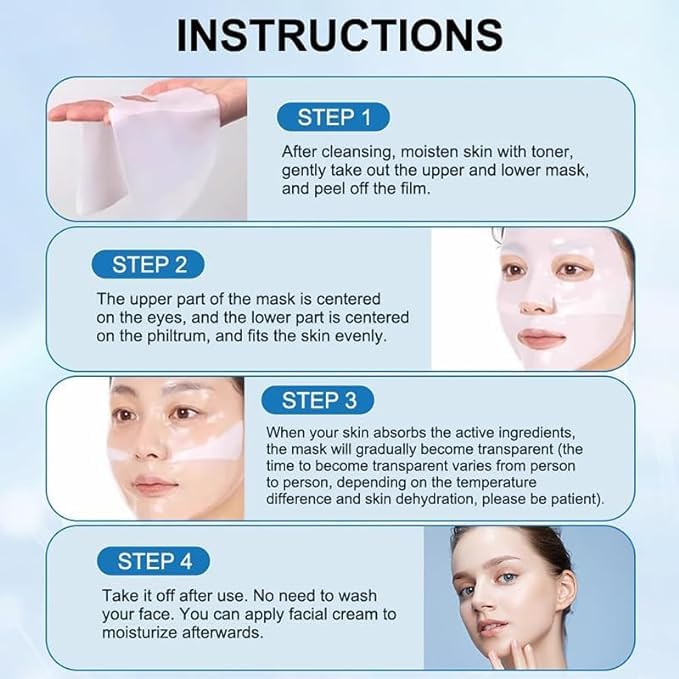 Mascarilla de Colágeno Bio - Minimiza Poros y Mejora Elasticidad - Pack de 4/8/12 Unidades - Reafirmación Facial - Mujeres y Adolescentes