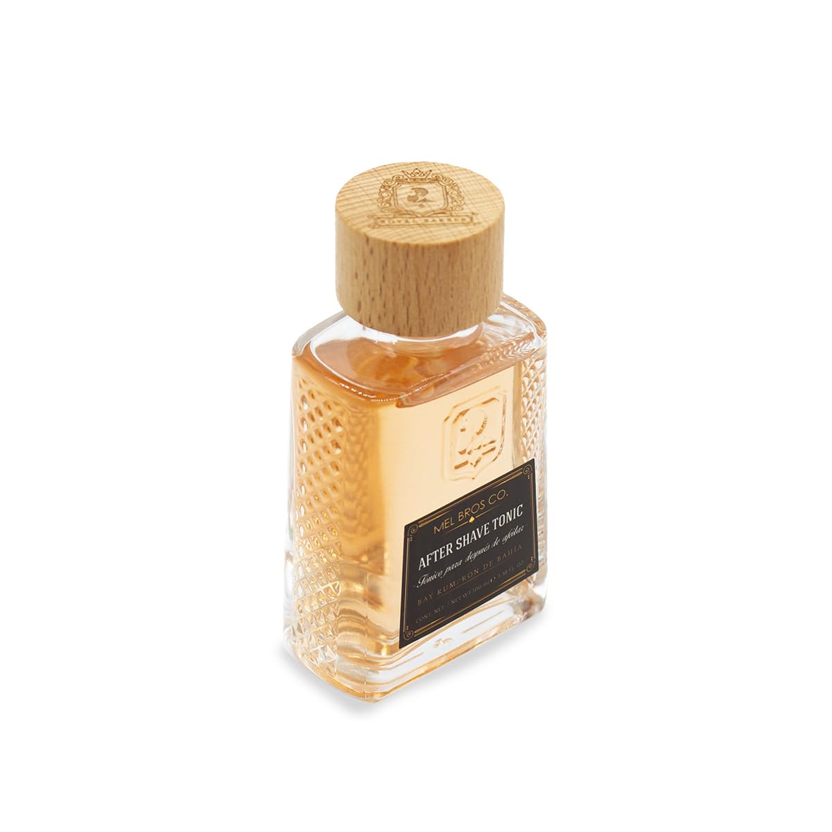 MEL BROS CO. - ROYAL BARBER, Tónico Ron de Bahía 100 ml / 3.38 oz - Loción After Shave. Tonifica la piel, aroma suave y ligero.