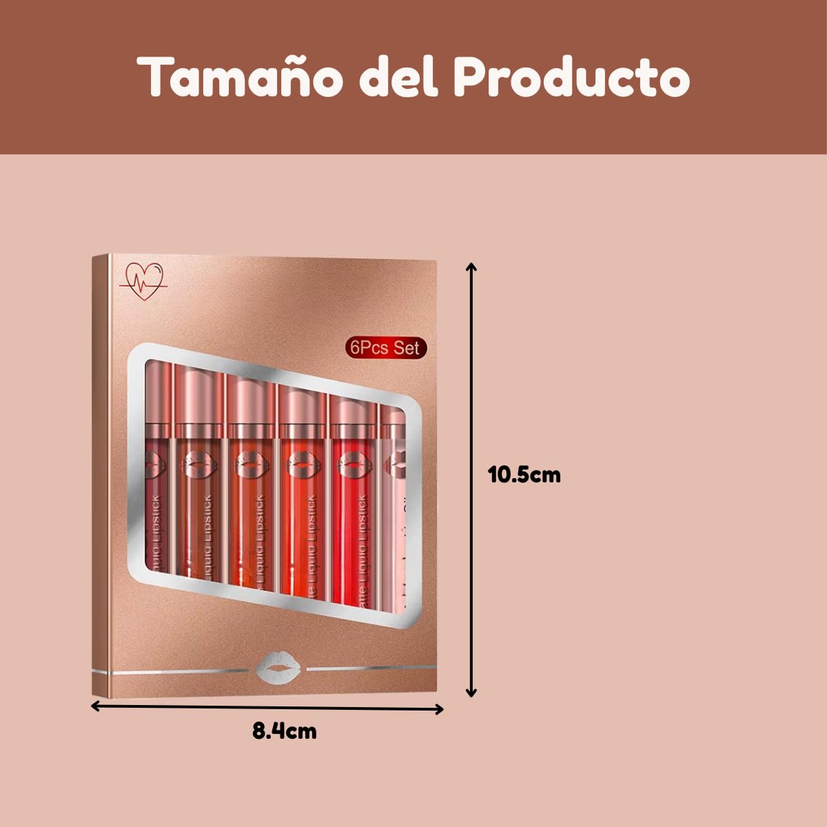 Set 3 Labiales Matte Larga Duración Maquillaje Waterproof Juego de brillo de labios de 3 piezas, Pintalabios líquido de larga duración, resistente al agua, mate, terciopelo, antiadherente, maquillaje (paq 4)