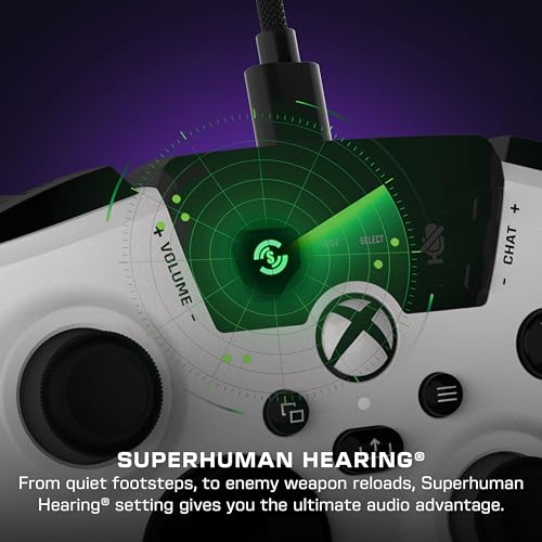 Control Alámbrico Turtle Beach Recon Blanco con Botones Asignables y Mejoras de Audio para Xbox Series X/S, Xbox One y Windows 10