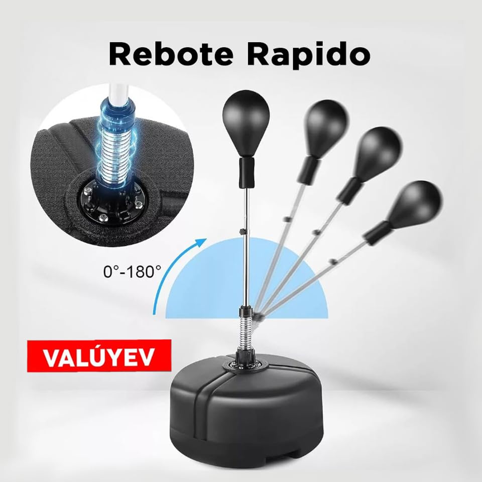 Pera de Boxeo VANLIG Rojo con Soporte y Altura Ajustable para Adultos y Adolescentes