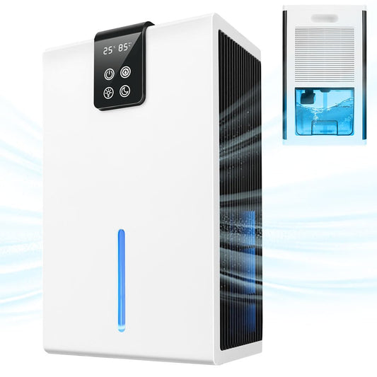 Deshumidificador de 2600 ml, Portátil de Dormitorio, Deshumidificador Doméstico con Sistema Inteligente de Deshumidificación y Lámparas LED de 7 Colores