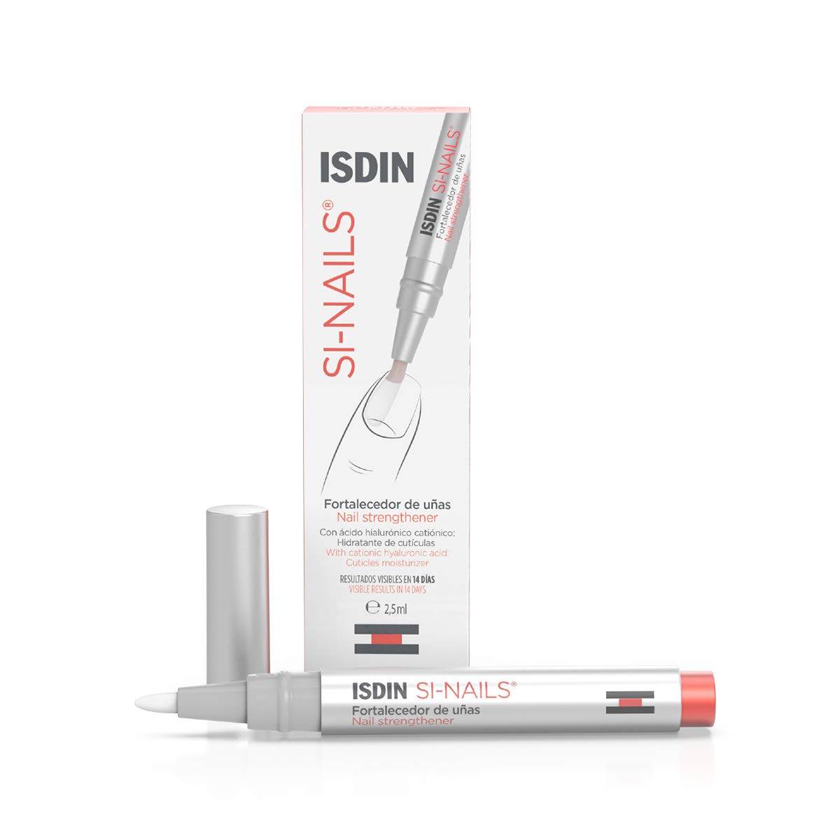ISDIN SI-NAILS Fortalecedor con ácido hialurónico para uñas débiles y dañadas, hidrata también las cutículas, Acabado Invisible, 2.5 ml + Micellar Solution 4 en 1 Agua Micelar,400ml