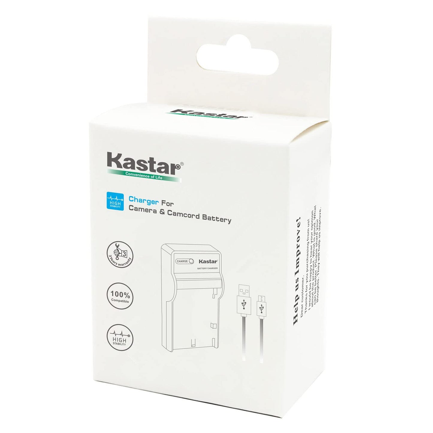 Kastar - Paquete de 2 baterías + cargador USB delgado para batería Kodak LB-070 LB070 y Kodak Pixpro AZ651, Pixpro AZ651 AZ652 Astro Zoom, Pixpro AZ901, PIXPRO S1, PIXPRO S-1, Minolta MN67Z Cámara