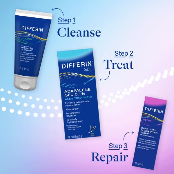 Dark Spot Correcting Face Serum by the makers of Differin Gel, Dark Spot Correcting Serum, Gentle Skin Care for Acne Prone Sensitive Skin, 1 oz