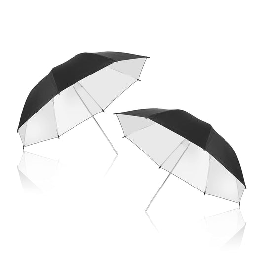 Emart 2 x 33" Photography Studio Photo Lighting Flash Reflective Black/Silver Umbrella