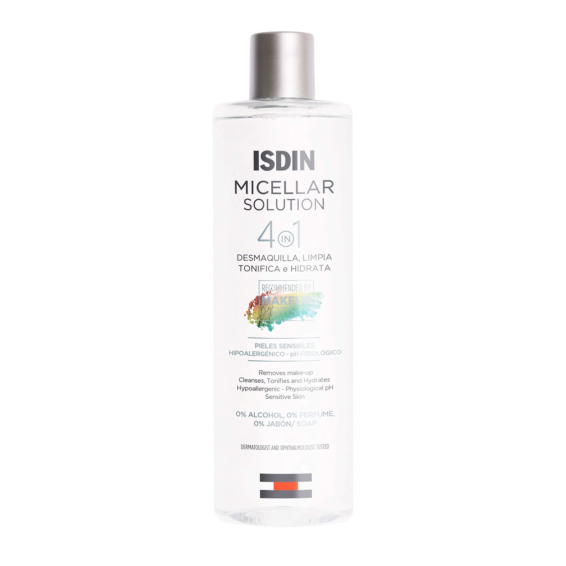 ISDIN Micellar Solution 4 en 1 Agua Micelar: Limpia, Desmaquilla, Hidrata y Tonifica, 400ml