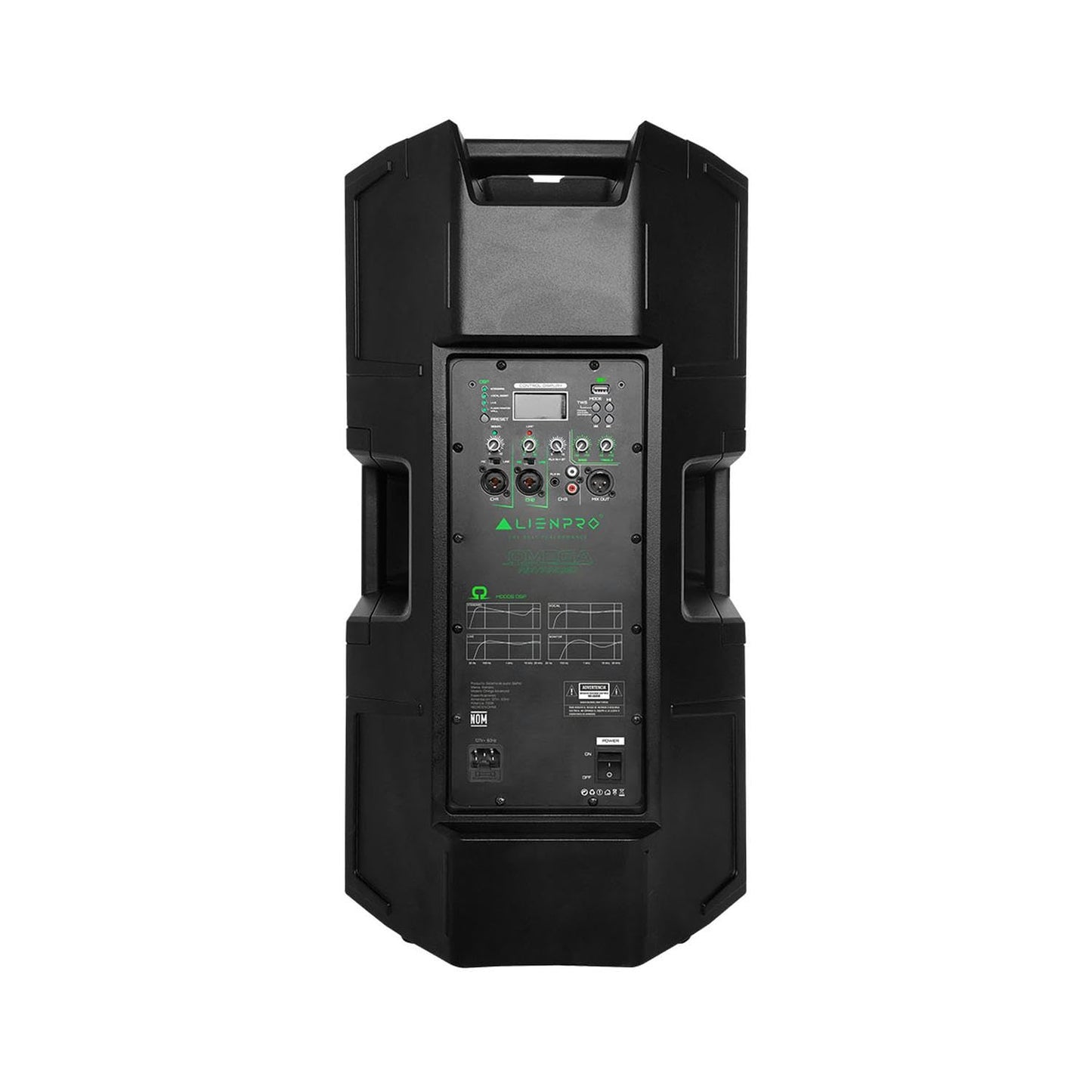 ALIENPRO Omega Advanced Bocina Activa Profesional 700W RMS 15” con DSP Digital, Bluetooth 5.0 TWS, USB, Entradas AUX/RCA/XLR y Salida XLR, Bafle Amplificado para DJ y Eventos