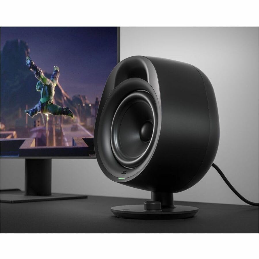 SteelSeries Arena 3 2.0 - Altavoces para Juegos de computadora - Audio inmersivo, Controles en el Altavoz, Controladores de 4 Pulgadas - con Cable y Bluetooth - PC, Mac, móvil