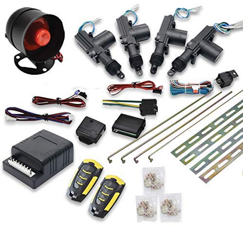 Kit de Cerradura Central para Automóvil Universal con Alarma y Sensor de Impacto para 4 Puertas Keyless Entry