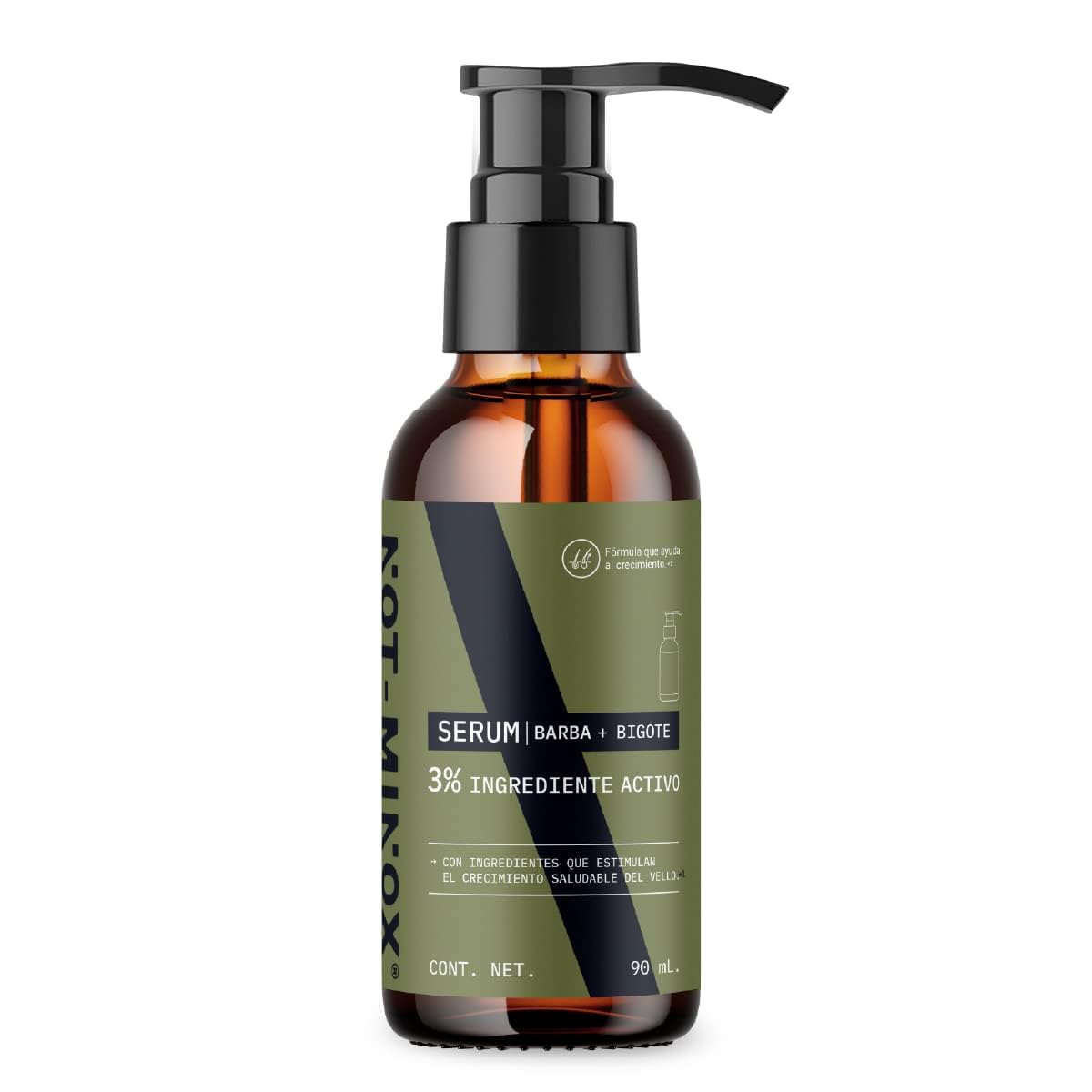Serum para Crecimiento de Barba NOT-MINOX | Ingredientes Activos con Biotina y Vitamina E | para Barba Nula o Corta