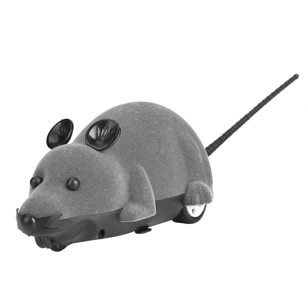 Juguetes Eléctricos para Mascotas Ratón Inalámbrico Gris con Control Remoto para Gatos y Perros