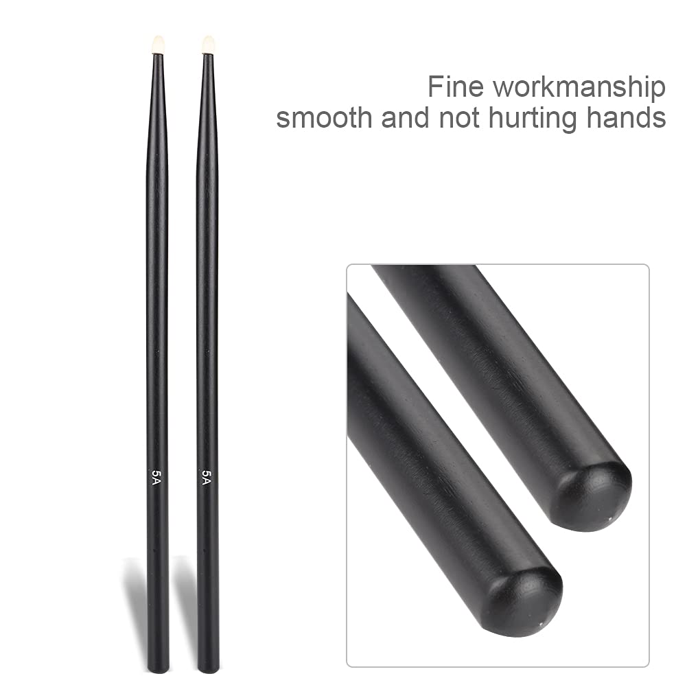Alomejor Baquetas 5A Baquetas Ligeras Durables Baquetas de Arce Baquetas Accesorios para Instrumentos Musicales para ni?os J¨®Venes(40 * 6 * 1cm-Negro)