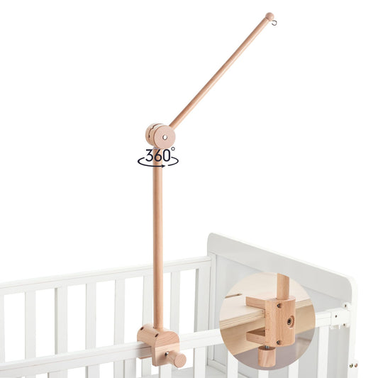 HI BABY MONMENT - Brazo móvil giratorio para bebé, madera de haya natural, soporte móvil para decoración de cuna, perfecto para bebé o niño