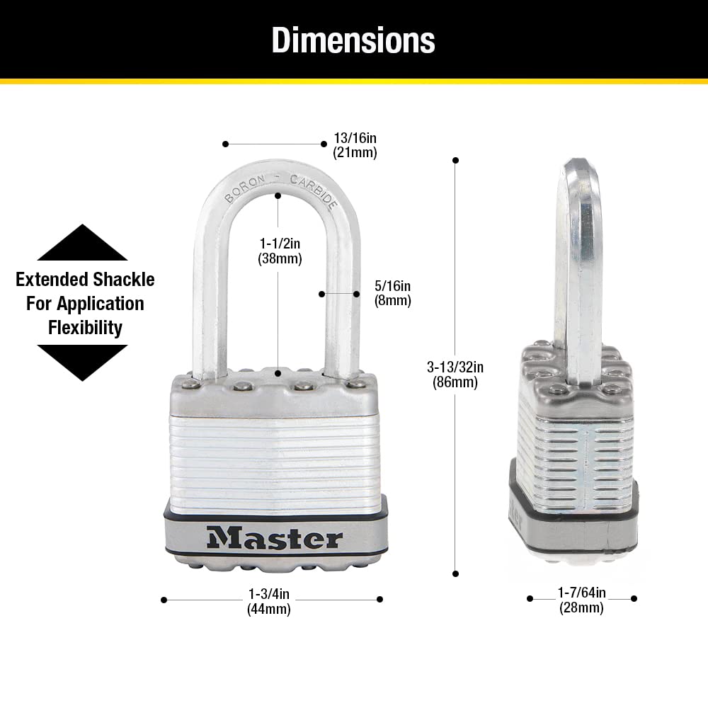 Candado Master Lock Acero Laminado Magnum 1-3/4 Pulgadas de Ancho