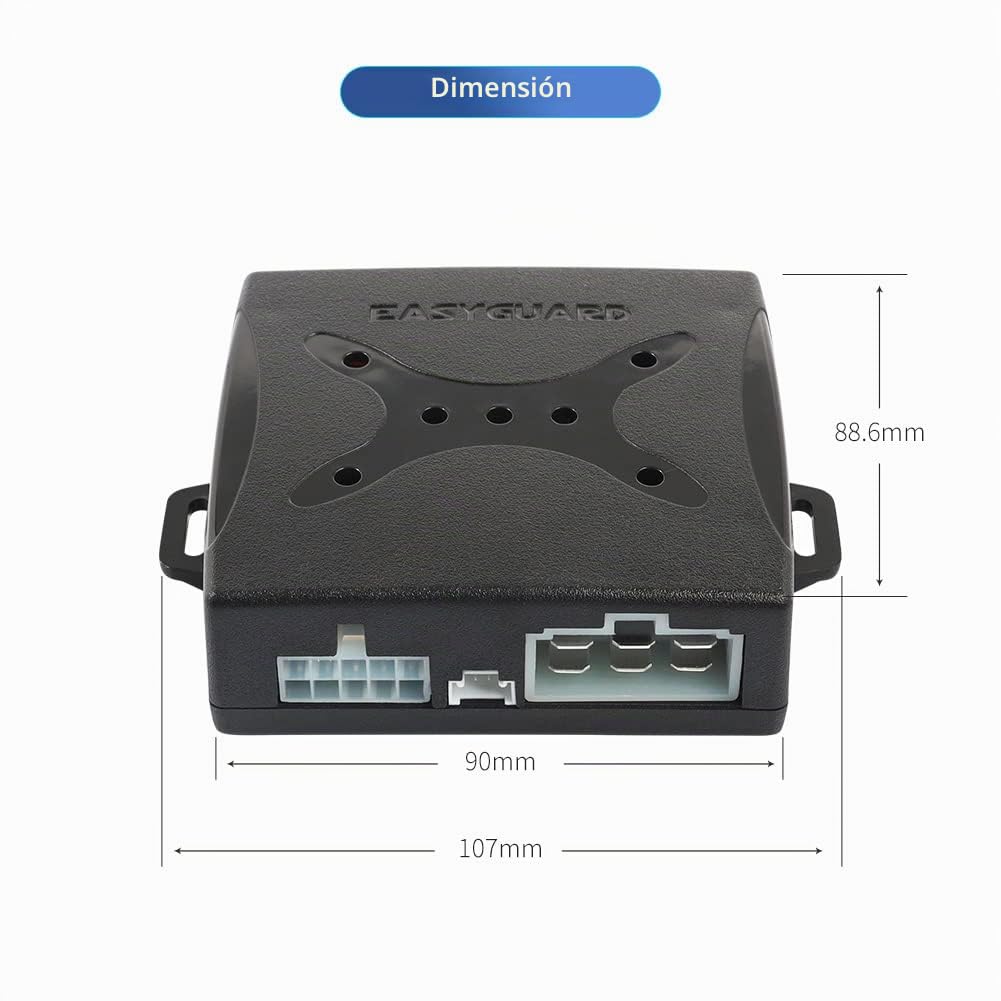 Sistema de Alarma de Coche EASYGUARD EC003 Negro con Smart Key y Botón de Arranque Universal