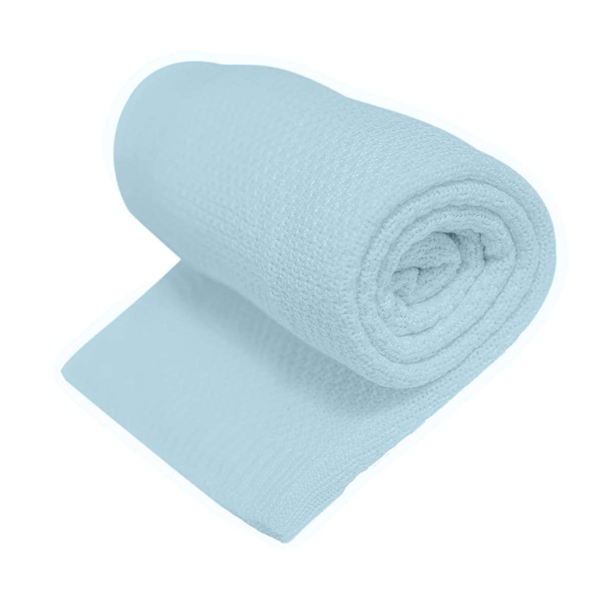 CHIQUI MUNDO Manta de Arrullo para Bebé 100% Bambú Orgánico Manta de Recepción Recién Nacido Tejido Premium (Azul, 75 x 100 cm)
