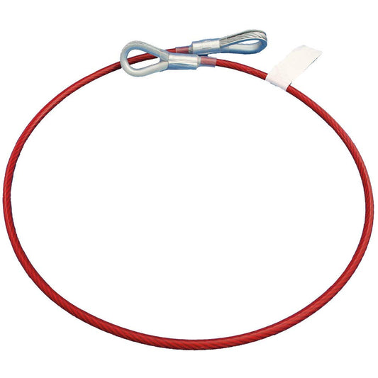 Peakworks V8208003 - Correa de anclaje de cable con 2 anillos de ojo, cable galvanizado recubierto de PVC, 1/4 pulgadas de grosor, rojo, V8208003