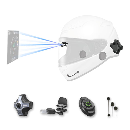 Casco de Motocicleta MOTOEYE E6+ Negro con HUD y Bluetooth para Hombre