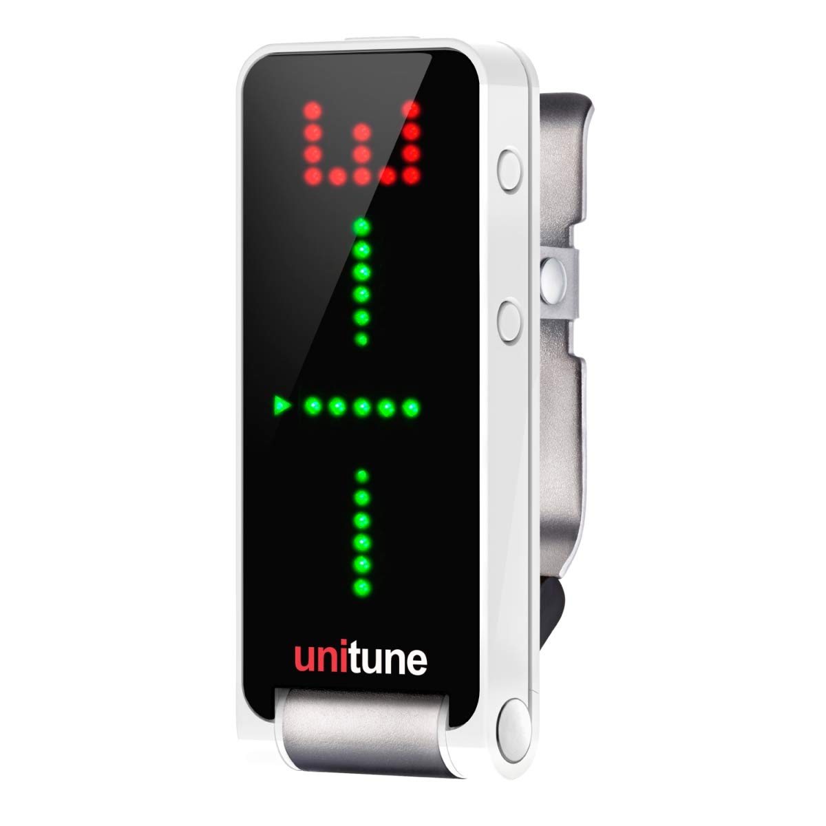 TC Electronic UNITUNE - Afinador de clip con modos estroboscópicos y cromáticos y pantalla de matriz de 108 LED para una calidad de afinación sin concesiones