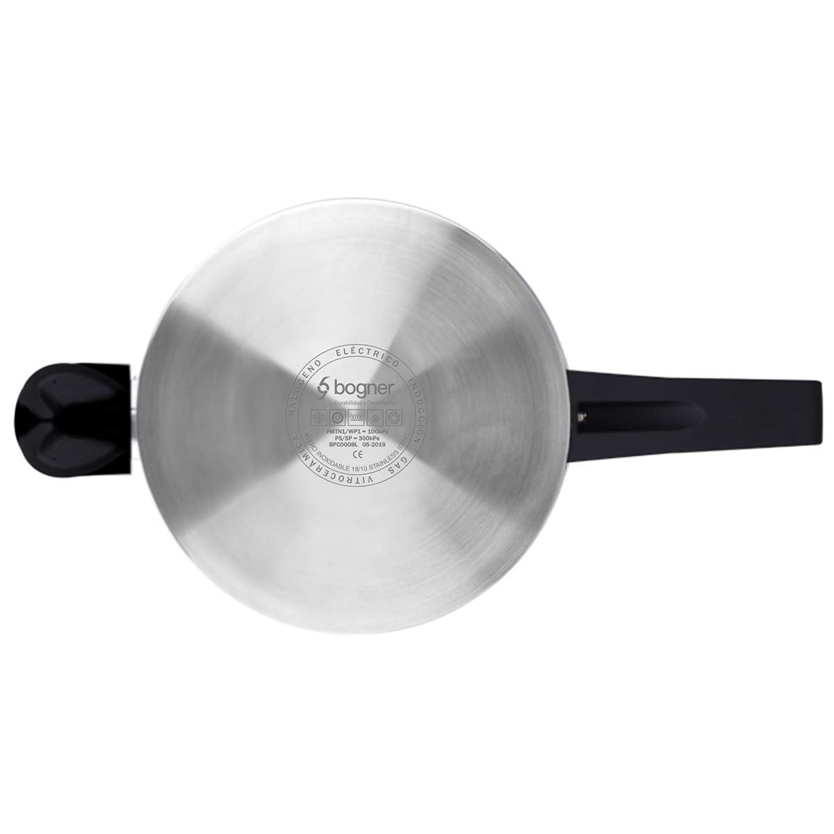 BOGNER- Olla de presión de acero inoxidable, capacidad de 8 litros. Cuenta con 4 sistemas de seguridad