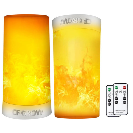 Luz LED de chimenea con efecto de llama con control remoto y temporizador, recargable por USB, luz de vela sin llama para decoración de habitación, fiesta, bar, 2 unidades