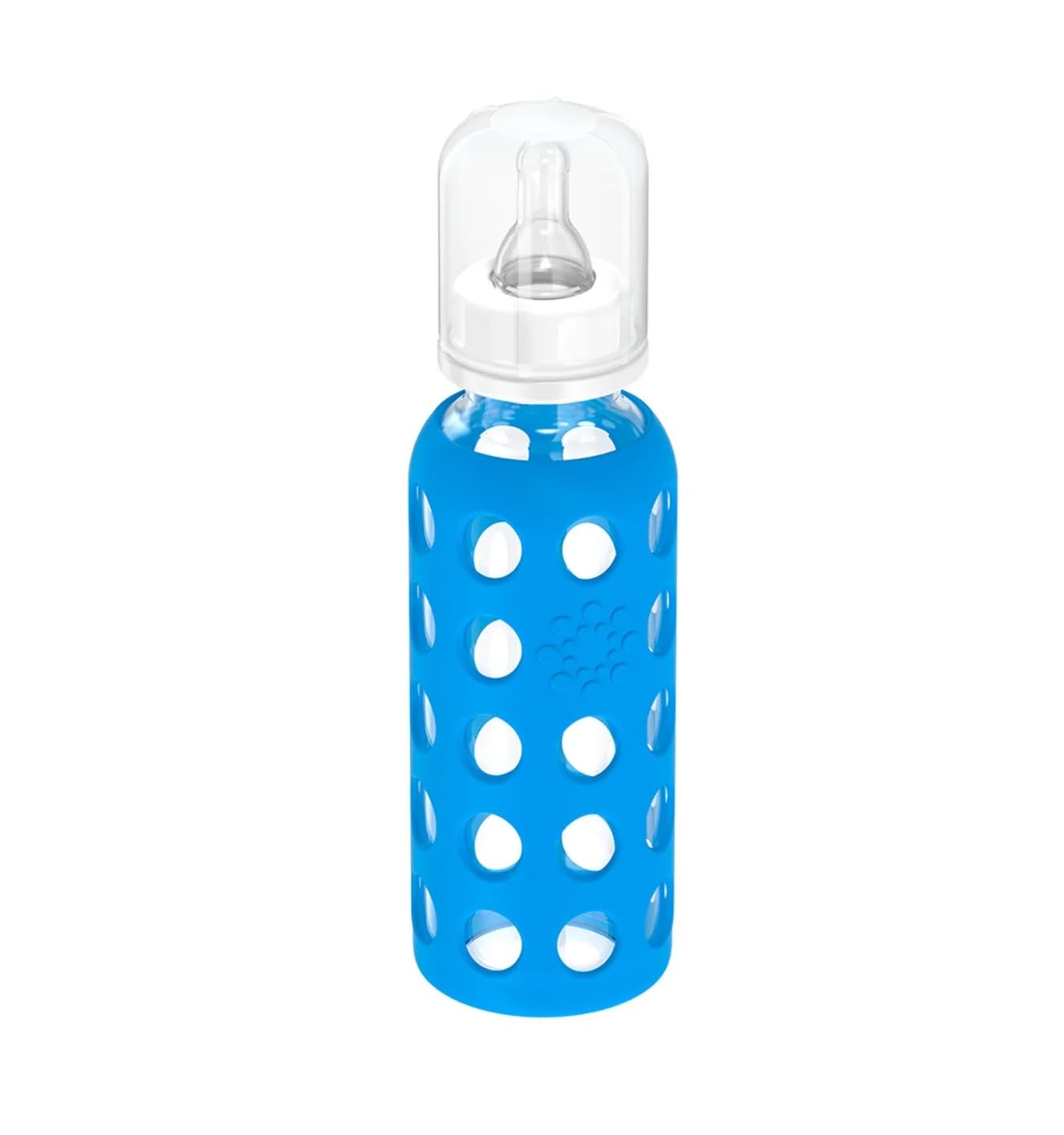 Lifefactory Glass Baby Bottle with Silicone Sleeve 9 Ounce, Set of 2 - Blue/Raspberry by Lifefactory