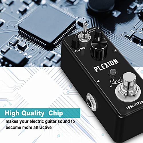 Pedal de Distorsión Rowin Plexion para Guitarra y Bajo Bright Normal True Bypass