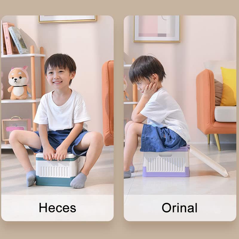 Orinal De Viaje Portátil Para Niños,Orinal plegable para niños,Asiento Entrenador Baño para Niños con 3 rollos de bolsa de limpieza de viaje,Adecuado para viajes,Coche,Camping,Parque (rojo)