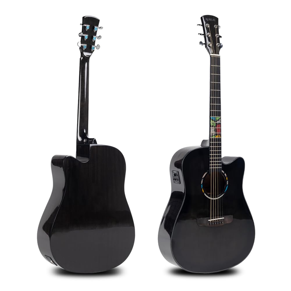 Guitarra Electroacústica Aureal Dreadnought Calidad As5dc Bk