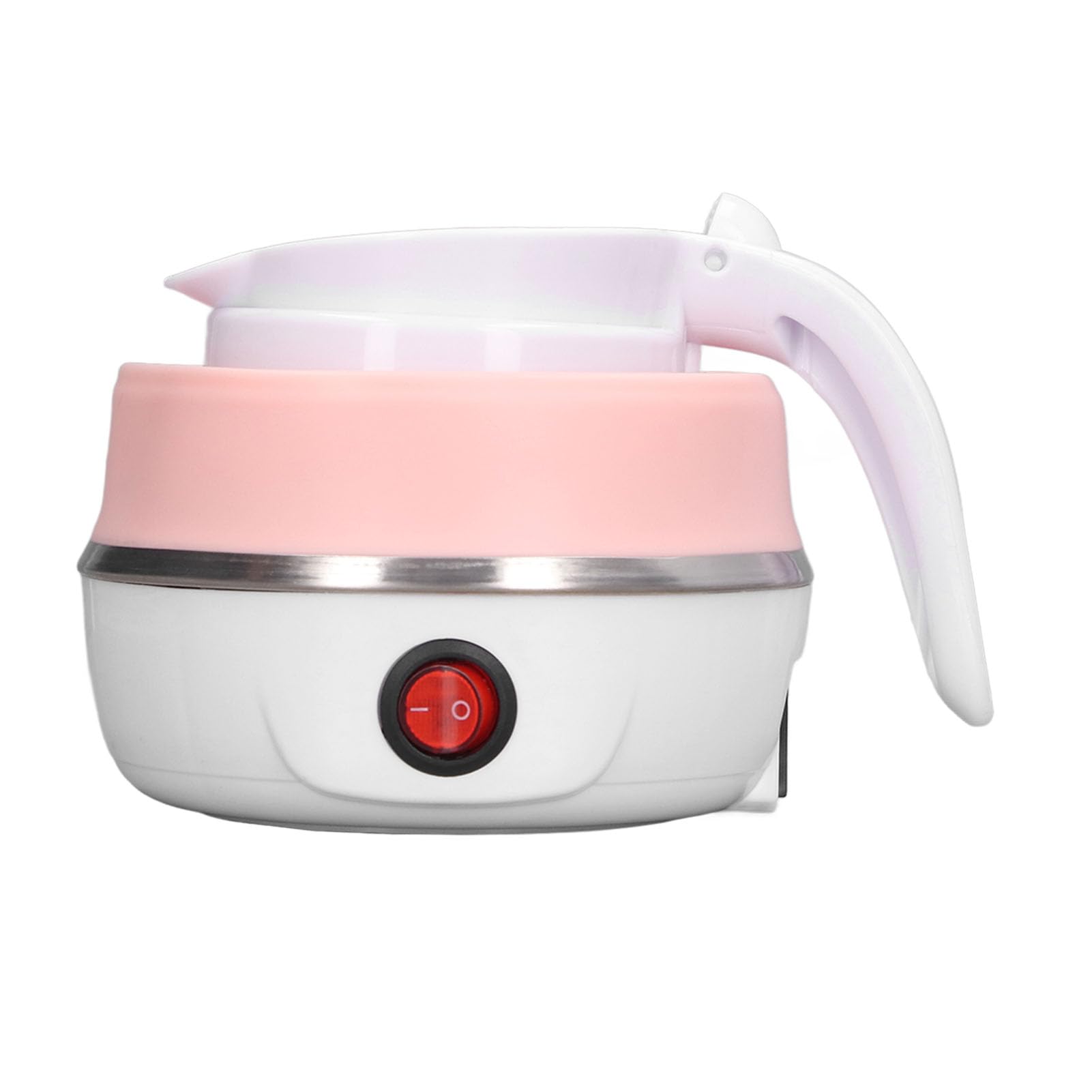 Hervidor Eléctrico Plegable, 0.6L 400W Enchufe de EE. UU. 110V Diseño Plegable Delgado para Hervidor de Agua Caliente Portátil de Viaje (Rosa)